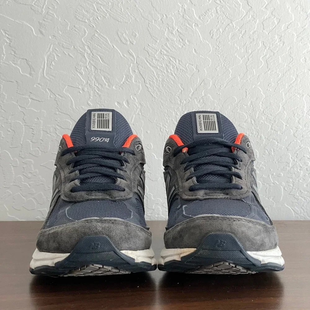 New Balance 990 v4 Womens 8.5 Navy/Orange Suede Comfort Trainers made in USA‎